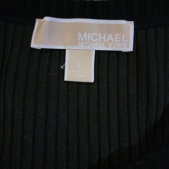 Michael Kors Ribbed Viscose  Black Tank Top Large - Picture 10 of 11